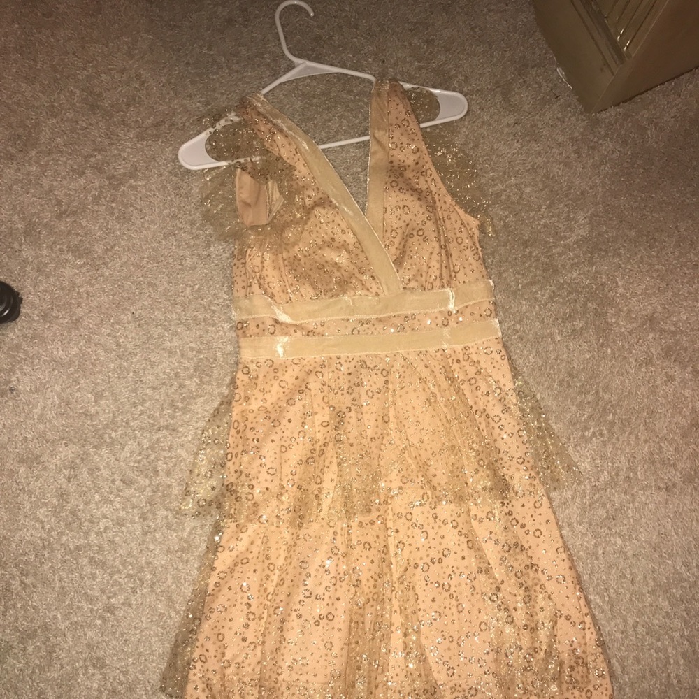 Tan dress with glitter
